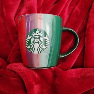 STARBUCKS 2021 Purple Red Green Striped Mug